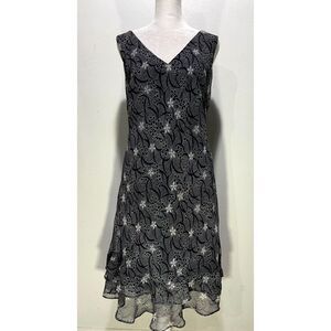 Scarlett VTG Y2K dress V neck flare dark floral office business romantic women14